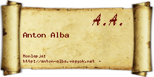 Anton Alba névjegykártya